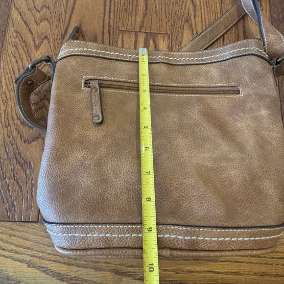 B.O.C Born Concept Brown Weave Crossbody Handbag Purse Long Adjustable Strap Zip - Picture 14 of 16